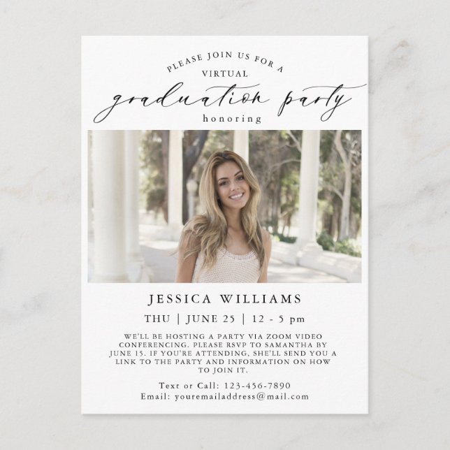 Klass 2024: VIRTUELL Studentfest för foto Vykort (Framsida)