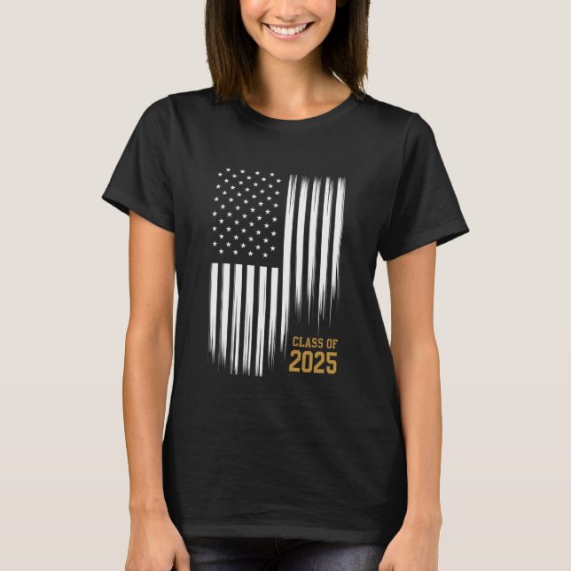 Klass 2025: Amerikanska Flagga T Shirt (Framsida)