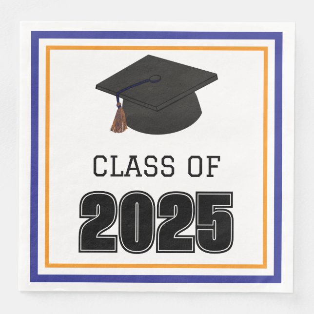Klass 2025 Blå och Orange Pappersservett (Framsida)