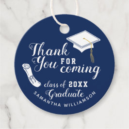 Klass 2025 Blått och vitt Tack Studenten Gåvor Etiketter