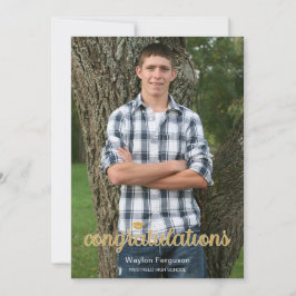 Klass 2025: Christian Guld Photo Studenten Inbjudningar