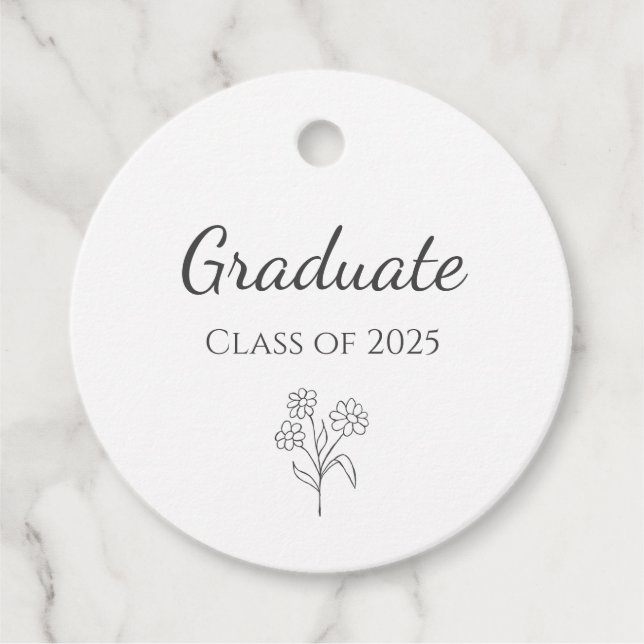 Klass 2025: Enkel botanisk Studentfest Gåvor Etiketter (Framsida)