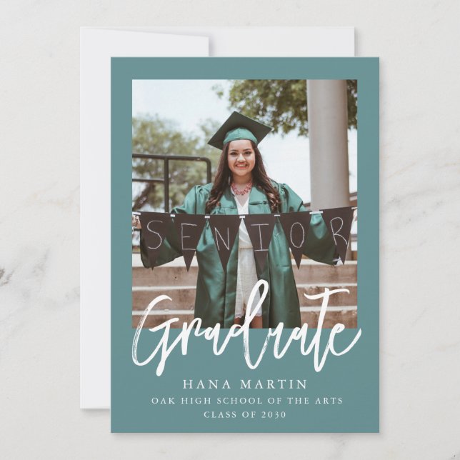 Klass 2025 för enkel foto-Studenten Meddelande (Framsida)