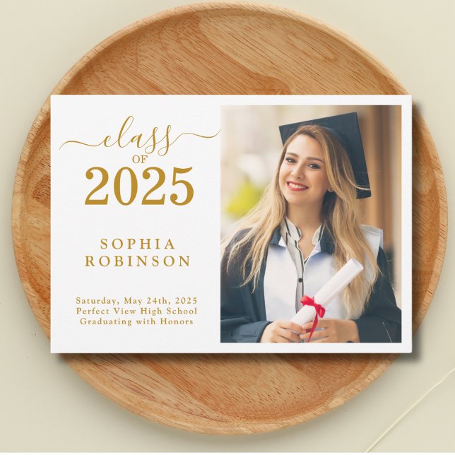 Klass 2025 Fotomodern Studenten-meddelande Inbjudningar (Skapare uppladdad)