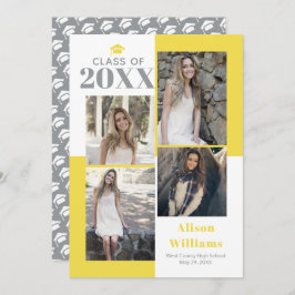 Klass 2025: fyra foton grått gult studenten meddelande