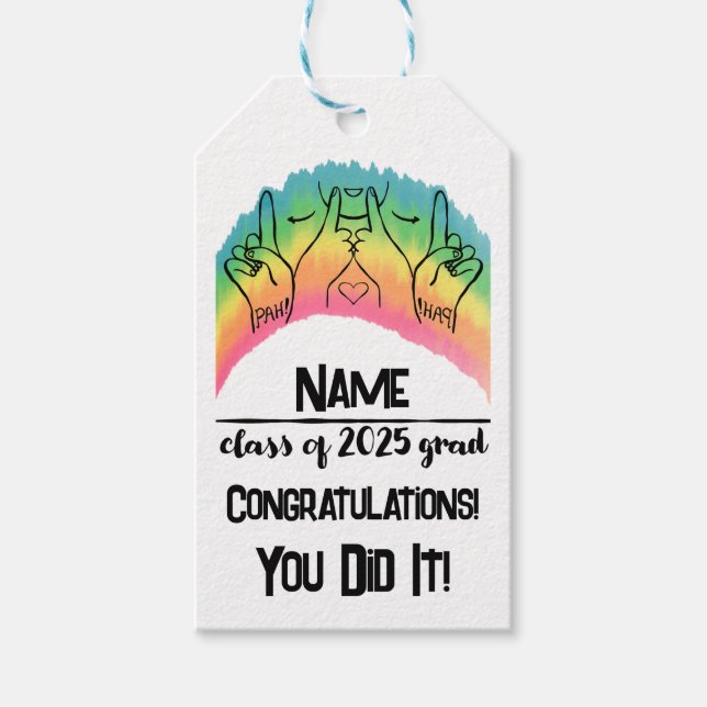 Klass 2025 Grad - PAH! Presentetikett (Framsidan)
