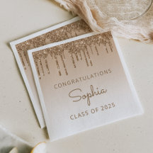 Klass 2025 Guld-Glitter-dropp, Studenten