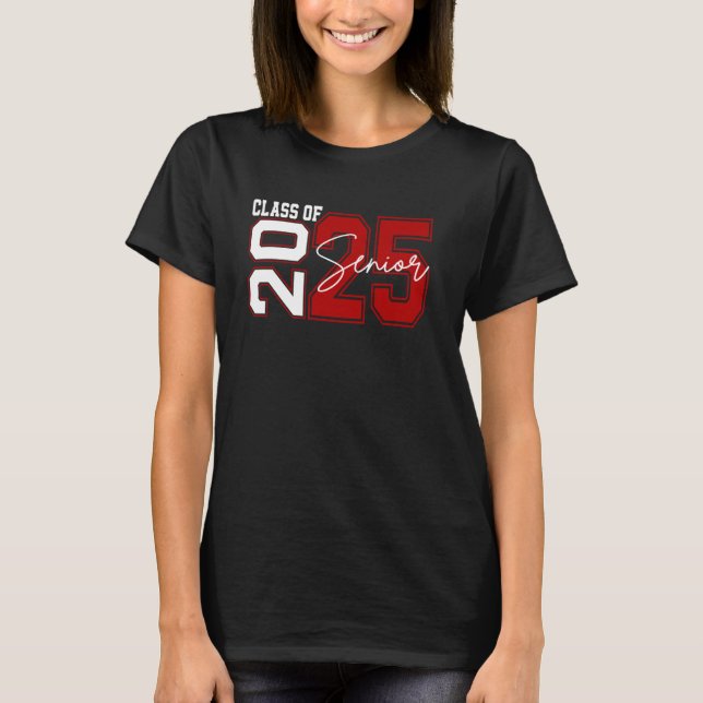 Klass 2025: Högre 2025 Student Back to school T Shirt (Framsida)
