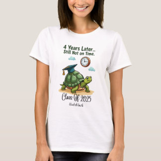 Klass 2025: Lättare Tecknad Tortoise Studenten T Shirt