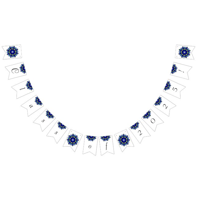 Klass 2025! Mandala på mörk blått Vimplar (Alla)