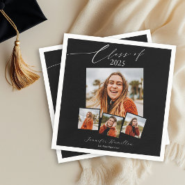 Klass 2025 Minimalistisk Fotogradueringsfest Pappersservett