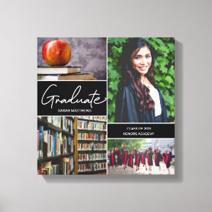 Klass 2025 Modern Student Photo Collage Canvastryck