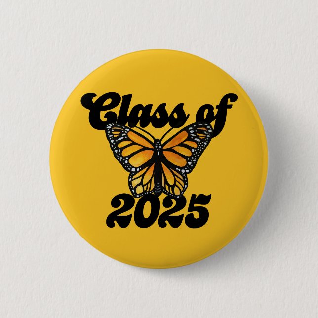 Klass 2025: Monarch Butterfly Orange and Black Knapp (Framsida)