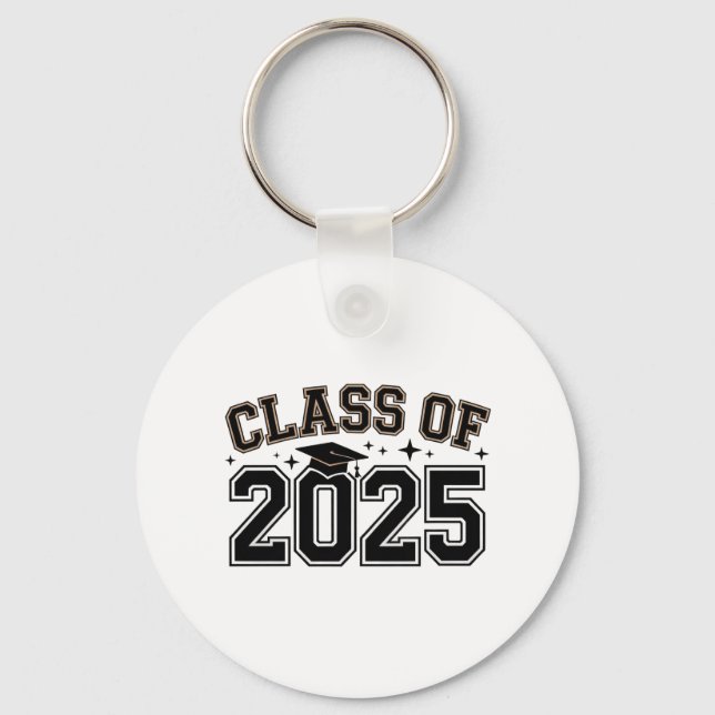 Klass 2025: Nyckelkedjan Studenten - Varsity Stil Nyckelring (Framsida)