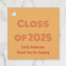 Klass 2025 Orange och Röda Orangen Studenten Gåvor Etiketter