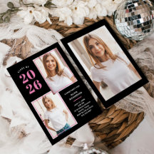 Klass 2025 | Photo Rosa och svart Grad Party