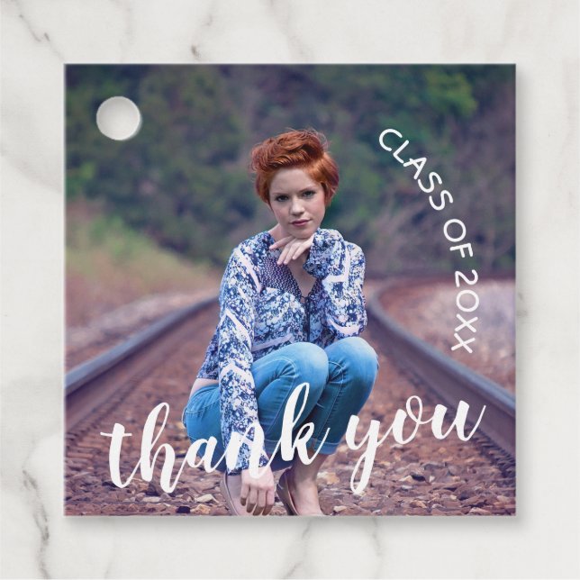 Klass 2025: Photo Studenten Tack Gåvor Etiketter (Framsida)