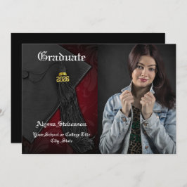 Klass 2025: Röda tejp, märkt Studenten Inbjudningar