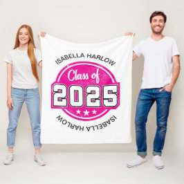 Klass 2025 Rosa Student Namn Fleecefilt