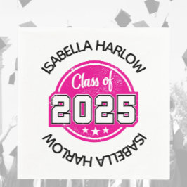 Klass 2025 Rosa Student Namn Pappersservett