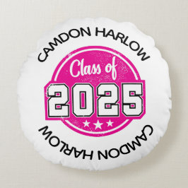 Klass 2025 Rosa Student Namn Rund Kudde