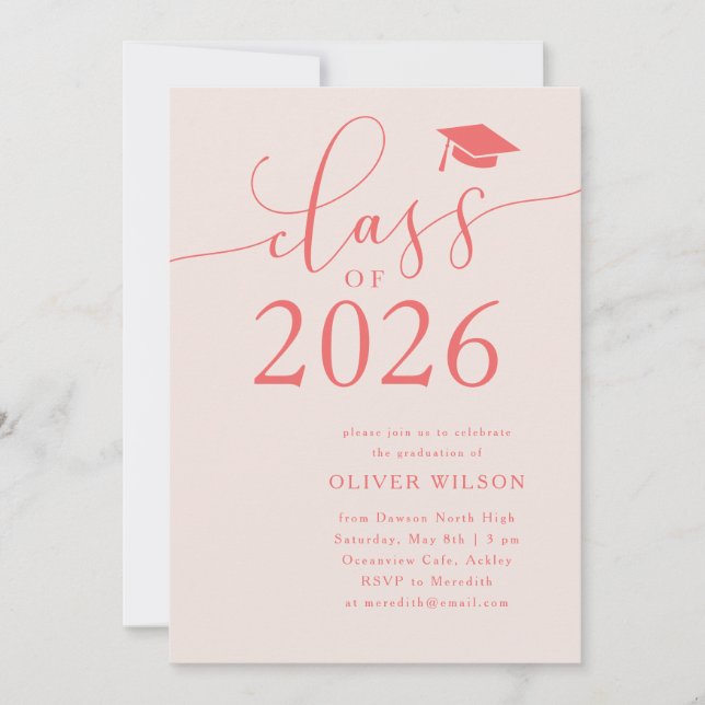 Klass 2025 Rosa Studentfest Inbjudningar (Framsida)