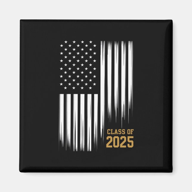 Klass 2025 Senior Amerikansk Flagga Examen  Magnet (Framsidan)