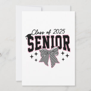 Klass 2025 Senior Bow Coquette Examen Inbjudningar