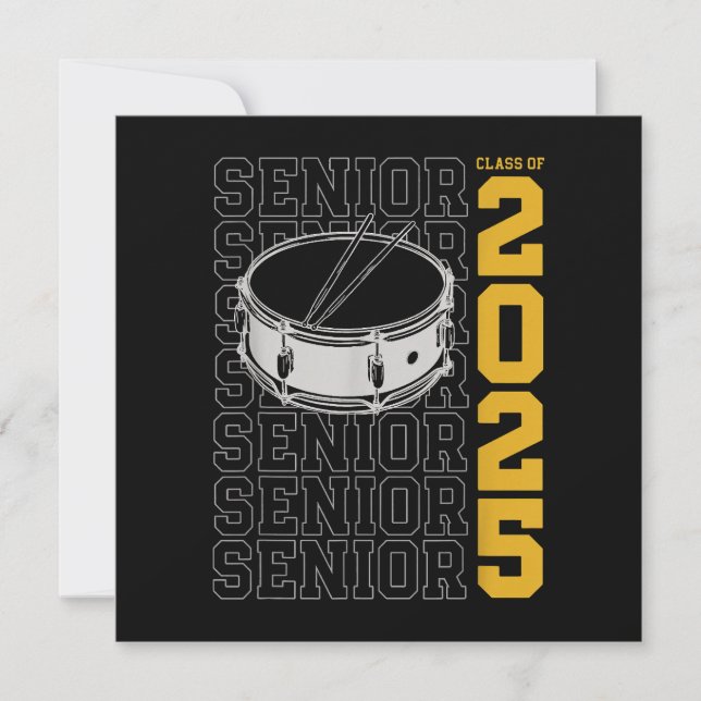 Klass 2025: Senior Drums for Drummer or Percussi Tack Kort (Framsida)