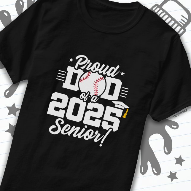 Klass 2025: Senior Year Baseball Pappa Senior 2025 T Shirt (Skapare uppladdad)