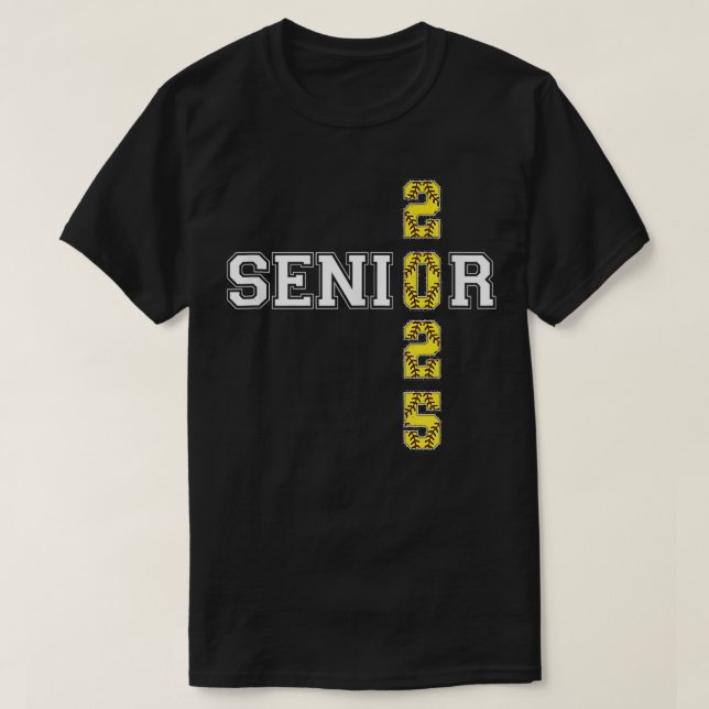 Klass 2025: Softball Senior Studenten Student T Shirt (Design framsida)