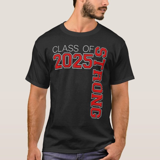 Klass 2025: Stark Student-klass av 25 röda svanar T Shirt (Framsida)