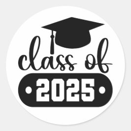 Klass 2025 Stickers Runt Klistermärke