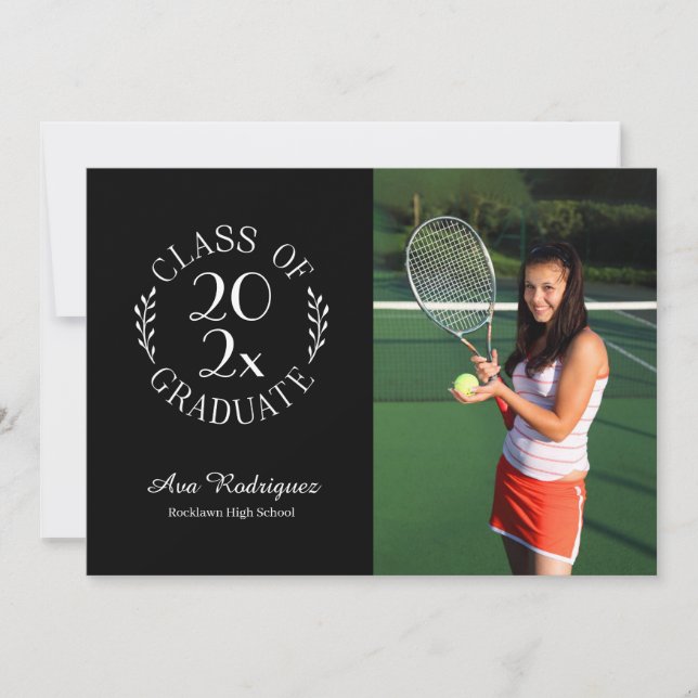 Klass 2025 Student 2 Photo Black Studenten Meddelande (Framsida)