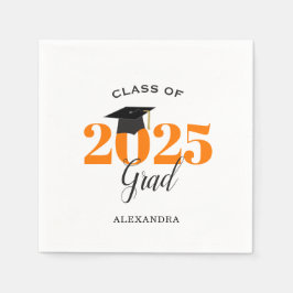 Klass 2025 Student Modern Orange Pappersservett