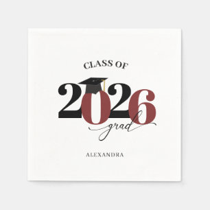 Klass 2025 Student Modern Tyopgraphy Maroon Pappersservett