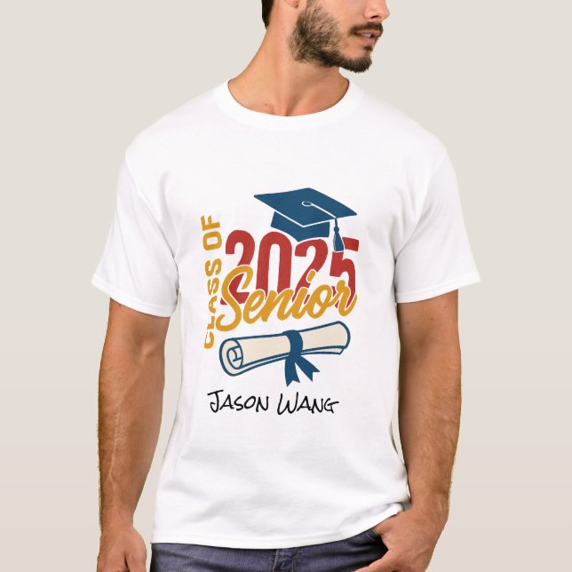 Klass 2025 Student Personlig Studenten T Shirt (Framsida)