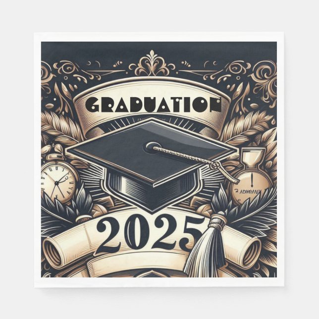 Klass 2025 - Studenten Firande Pappersservett (Framsidan)