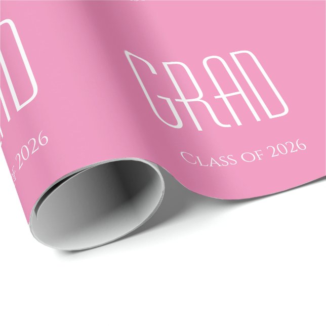 Klass 2025 Studenten Gift Girly Rosa Presentpapper (Rullad Hörn)