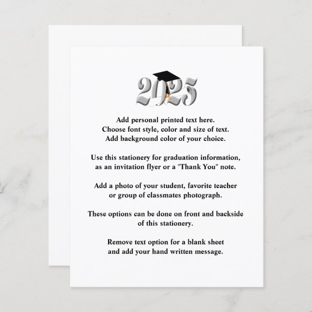 Klass 2025 Studenten-meddelande (Fram/baksida)