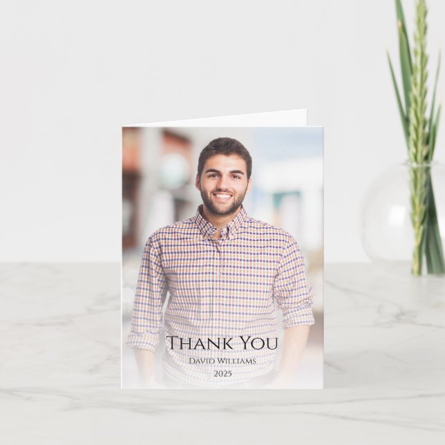 Klass 2025 Studenten Modern Photo Tack Kort (Framsida)