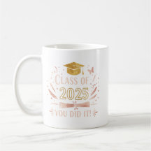 Klass 2025 Studenten Mugg - Ro Guld och Guld