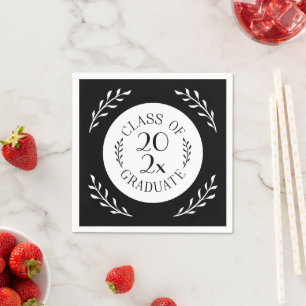 Klass 2025 Svartvit Chic Student Pappersservett