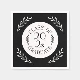 Klass 2025 Svartvit Chic Student Pappersservett