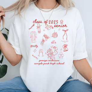 Klass 2025 Trendiget Hand plockade Stil Studenten T Shirt