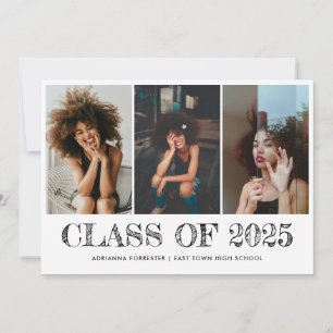 Klass 2025: Typografi Student Photo Collage Inbjudningar