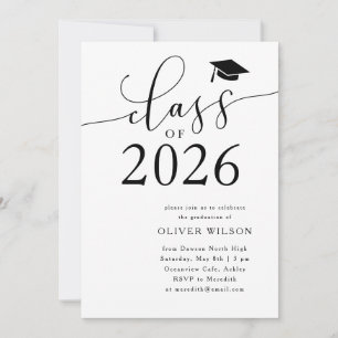 Klass 2025 Vit Studentfest Inbjudningar