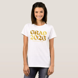 Klass 2026 2 Svart och Guld Typografi T Shirt