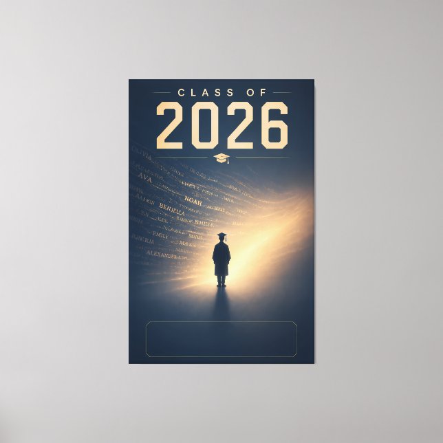 Klass 2026 Anpassat Namn Examen Dekoration Canvastryck (Framsida)