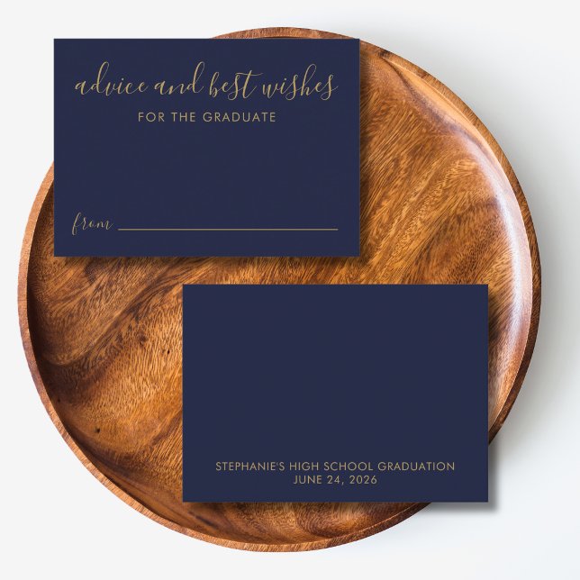 Klass 2026 Blå Guld Namnkort Utryckskort (Skapare uppladdad)